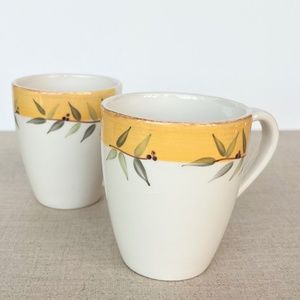 Set of Two Crate&Barrel Brittany Coffee Mugs